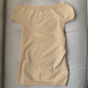 Nicole Miller beaded off-the-shoulder top 52% silk